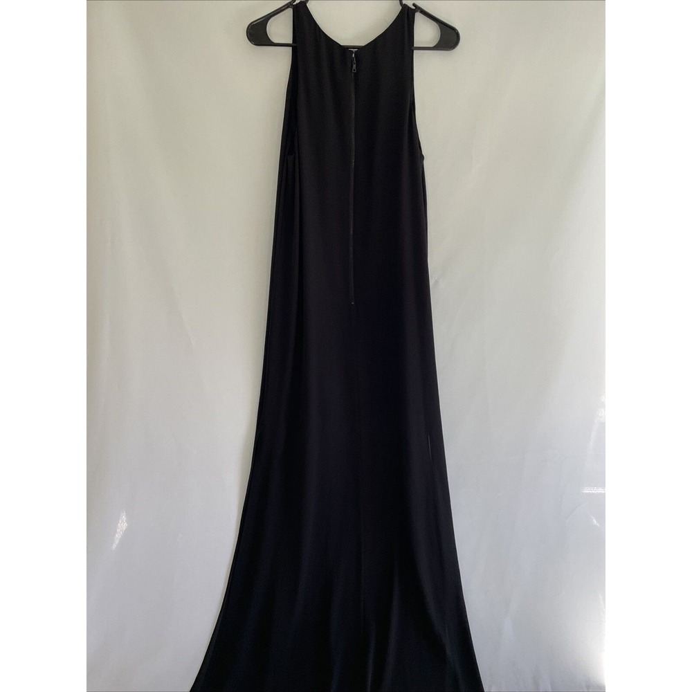 Alice + Olivia Black High Neck Sleeveless Maxi Gown Side Slit R508676774‎ Size S - Picture 5 of 7